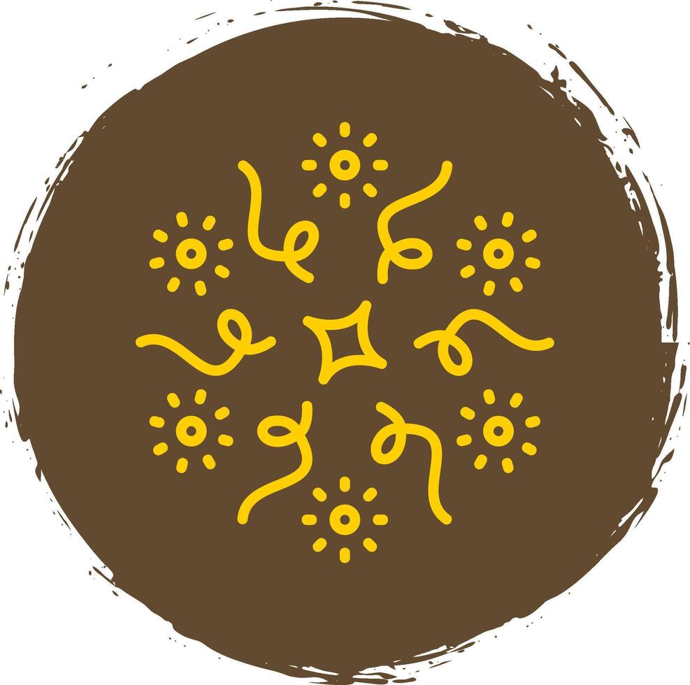 Firework Line Circle Sticker Icon vector