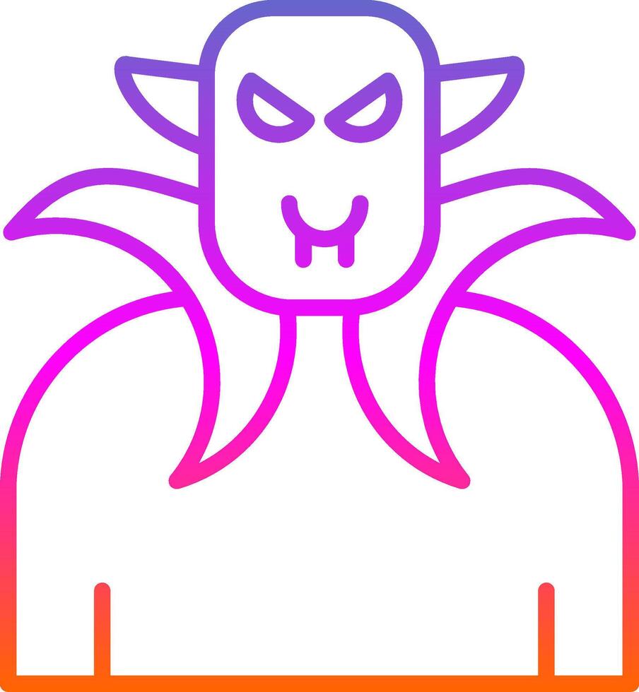 Dracula Line Circle Sticker Icon vector