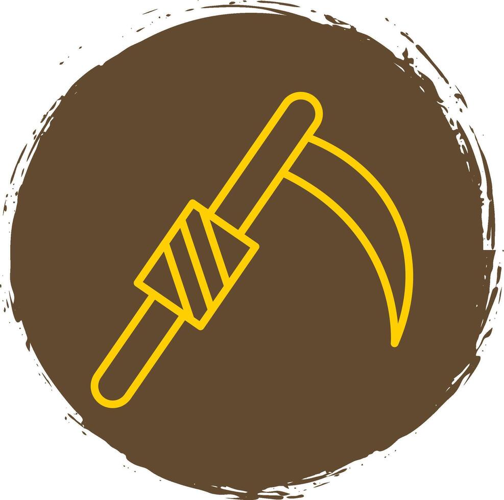 Scythe Line Circle Sticker Icon vector