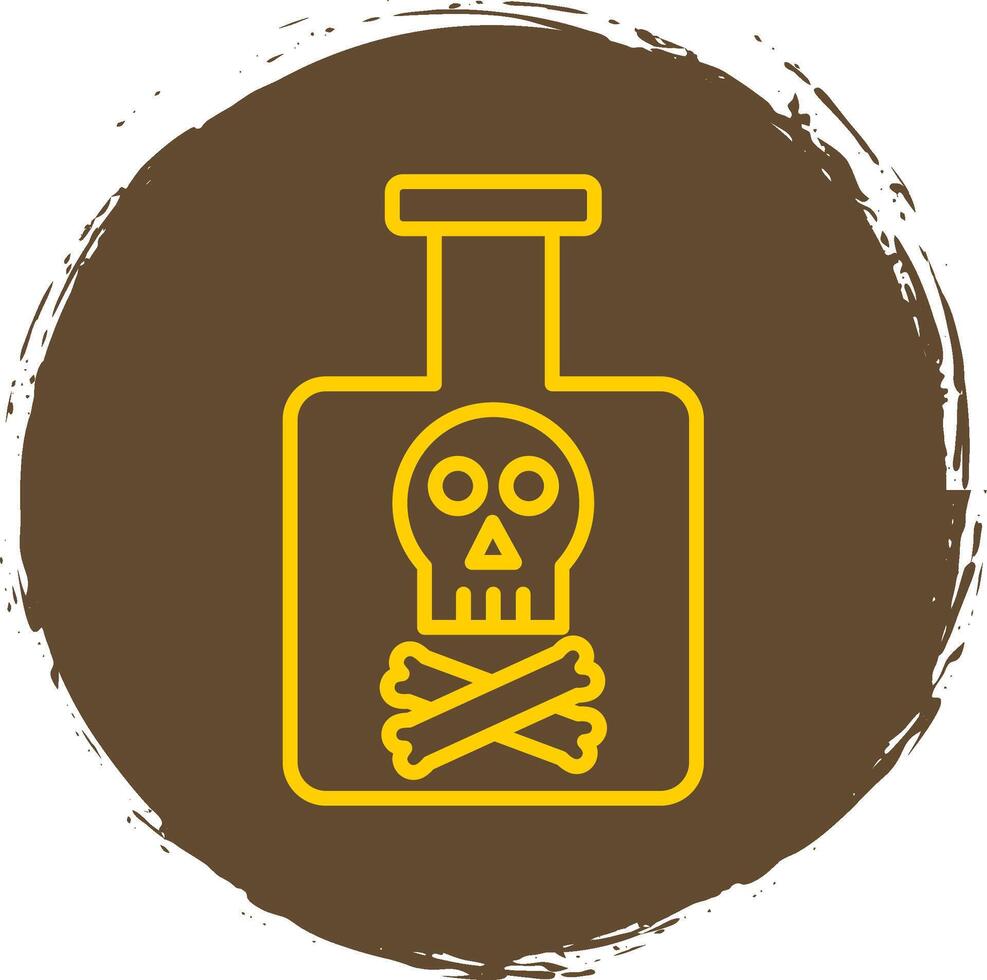 Poison Line Circle Sticker Icon vector