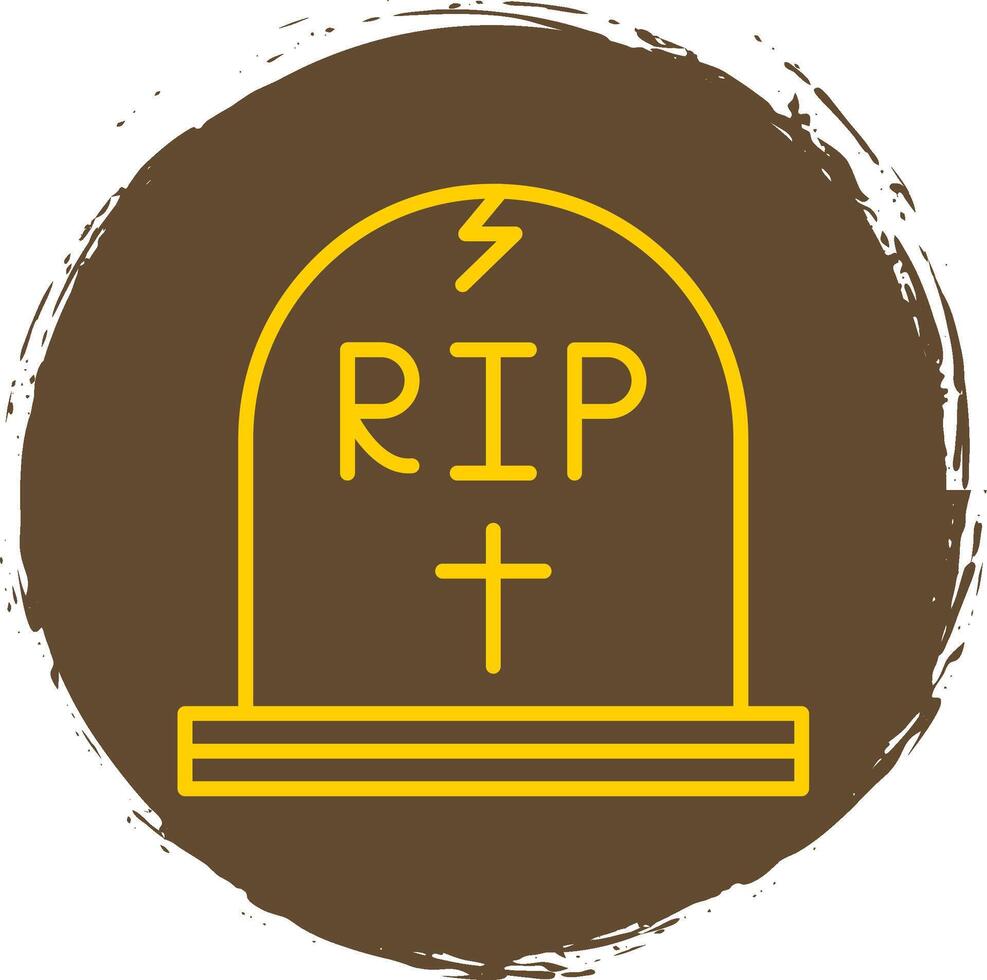 Tomb Line Circle Sticker Icon vector