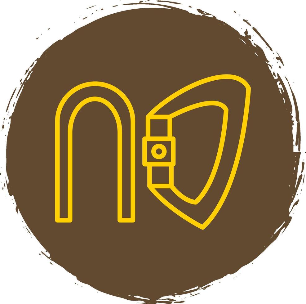 Carabiner Line Circle Sticker Icon vector