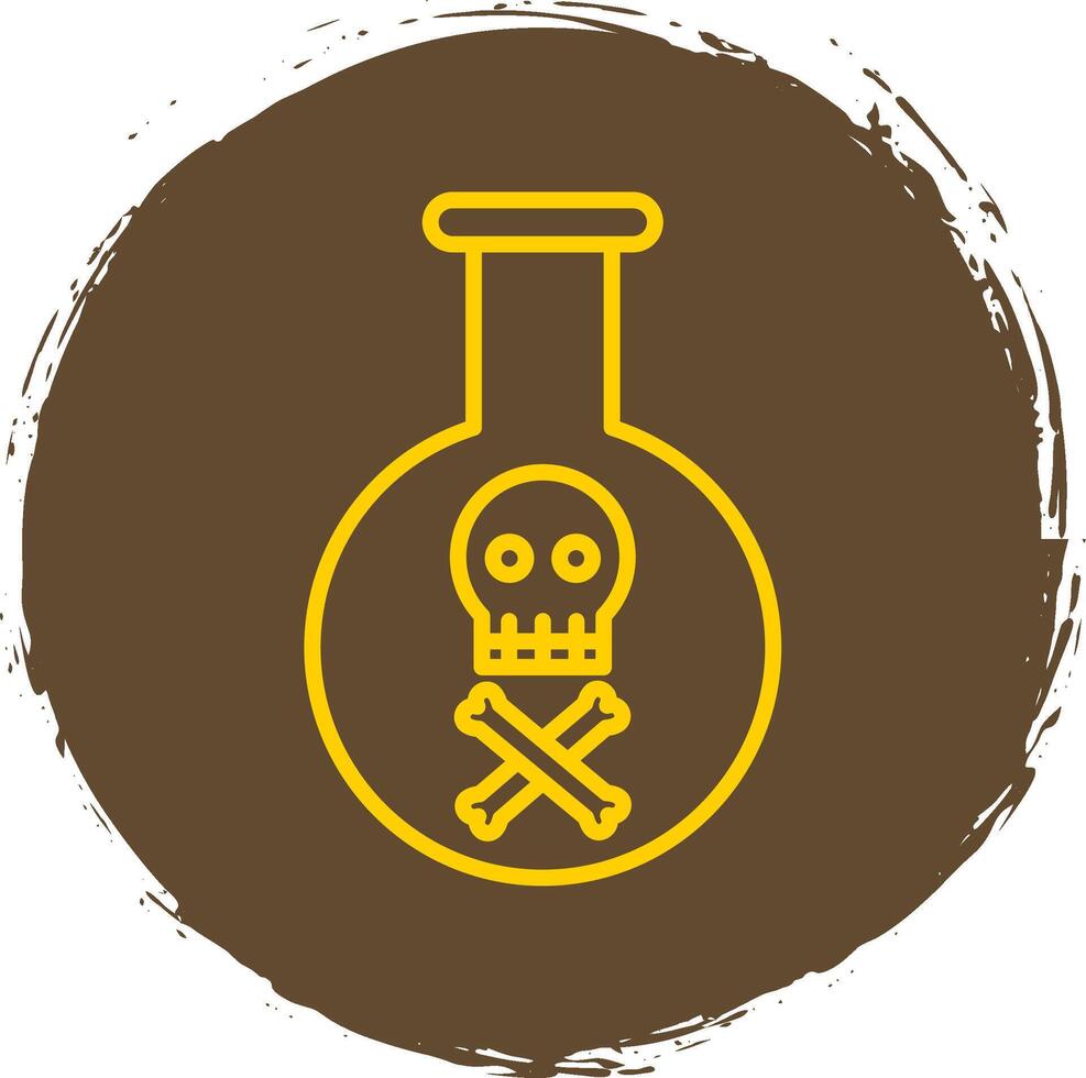 Poison Line Circle Sticker Icon vector