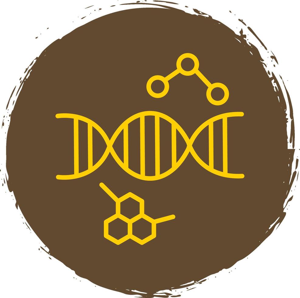 Dna Line Circle Sticker Icon vector