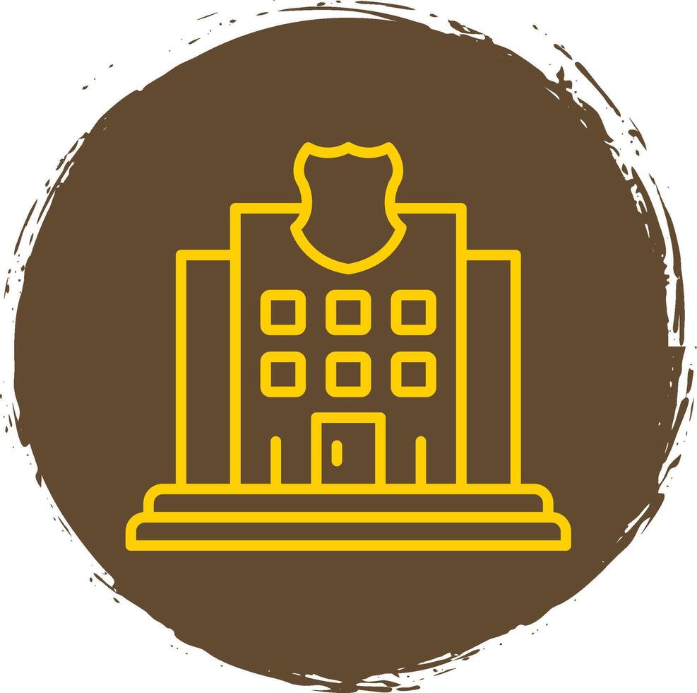 Police Station Line Circle Sticker Icon vector