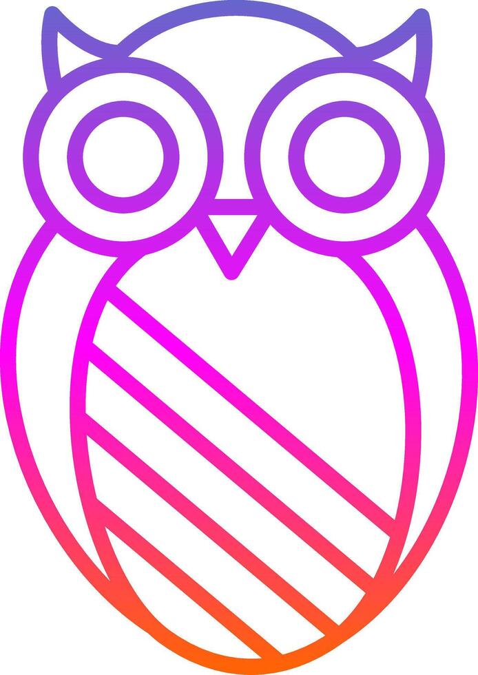 Owl Line Circle Sticker Icon vector