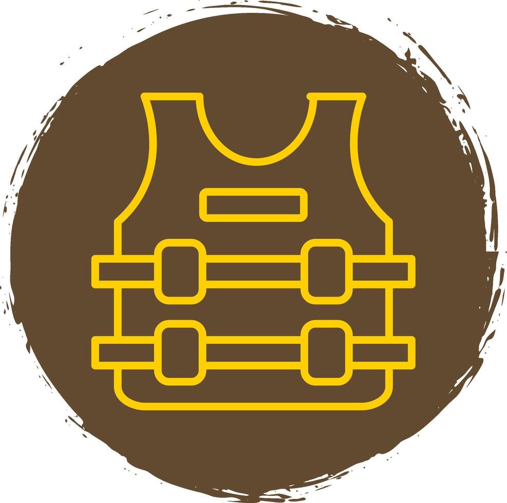 Bullet Proof Jacket Line Circle Sticker Icon vector