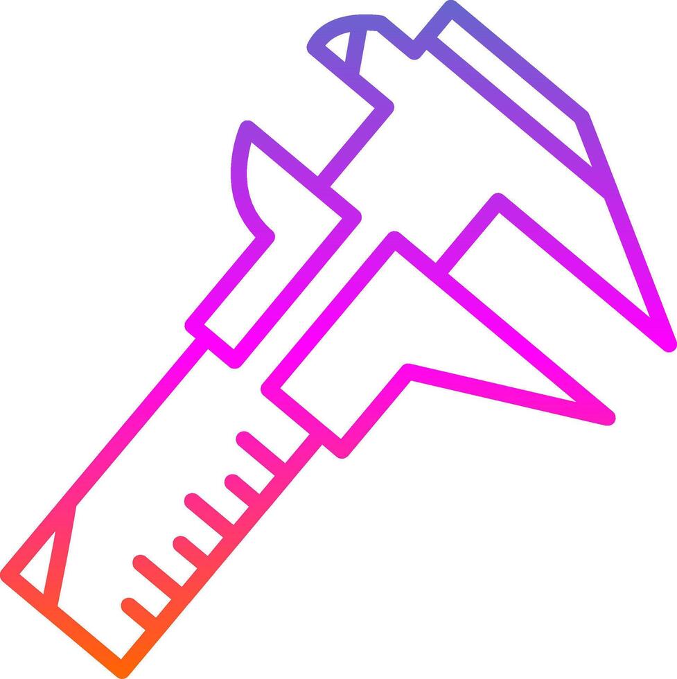 Caliper Line Circle Sticker Icon vector