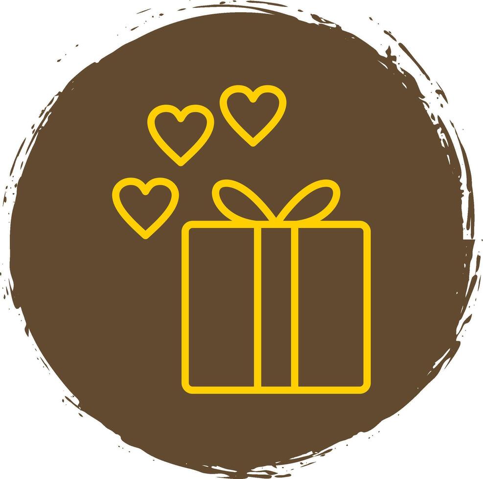 Gift Box Line Circle Sticker Icon vector