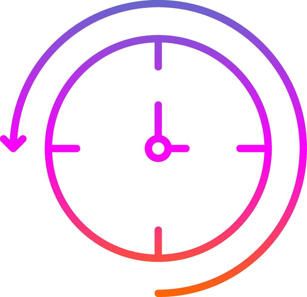 Back In Time Line Circle Sticker Icon vector