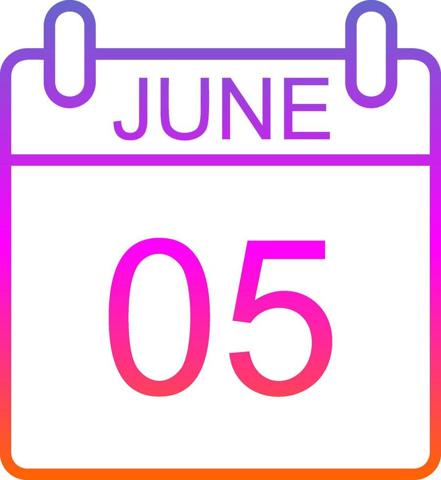 June Line Circle Sticker Icon vector