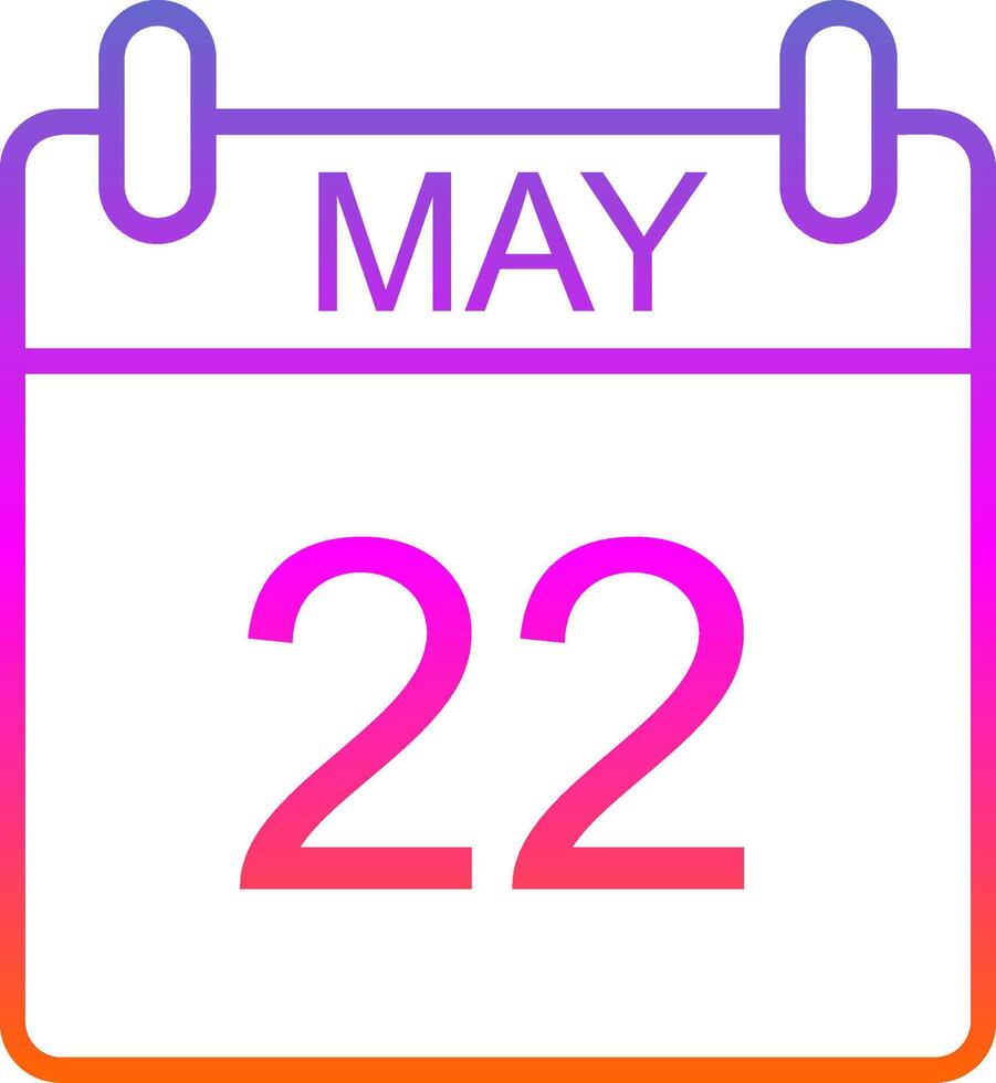 May Line Circle Sticker Icon vector