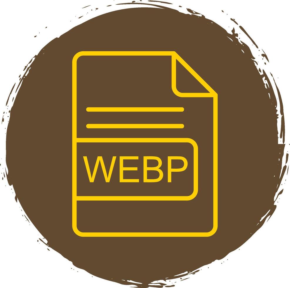 webp archivo formato línea circulo pegatina icono vector