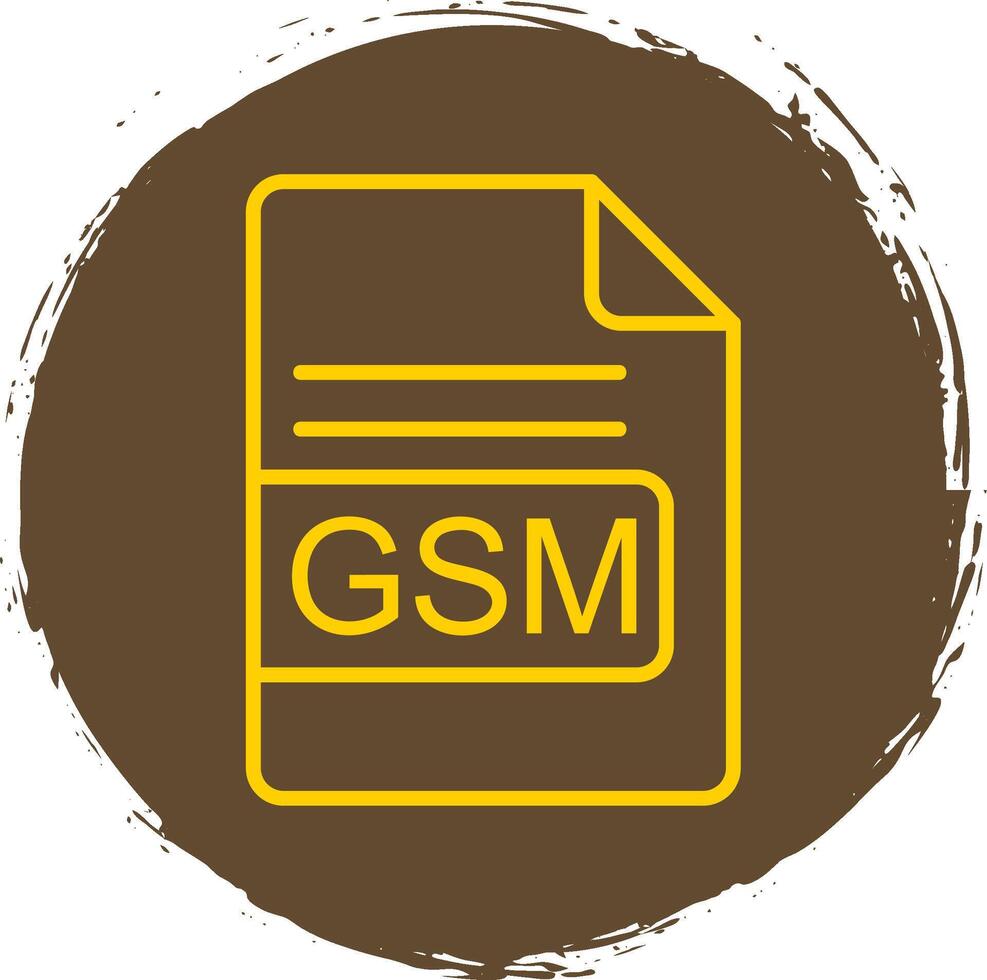 GSM File Format Line Circle Sticker Icon vector