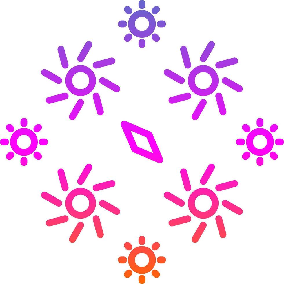 Firework Line Circle Sticker Icon vector