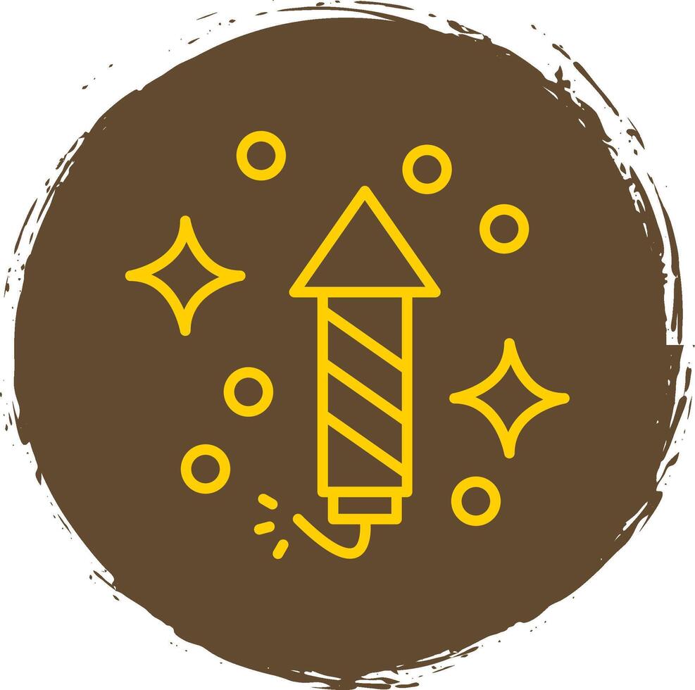 Firework Line Circle Sticker Icon vector