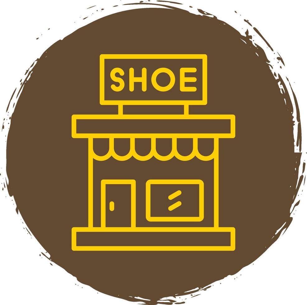 Store Line Circle Sticker Icon vector
