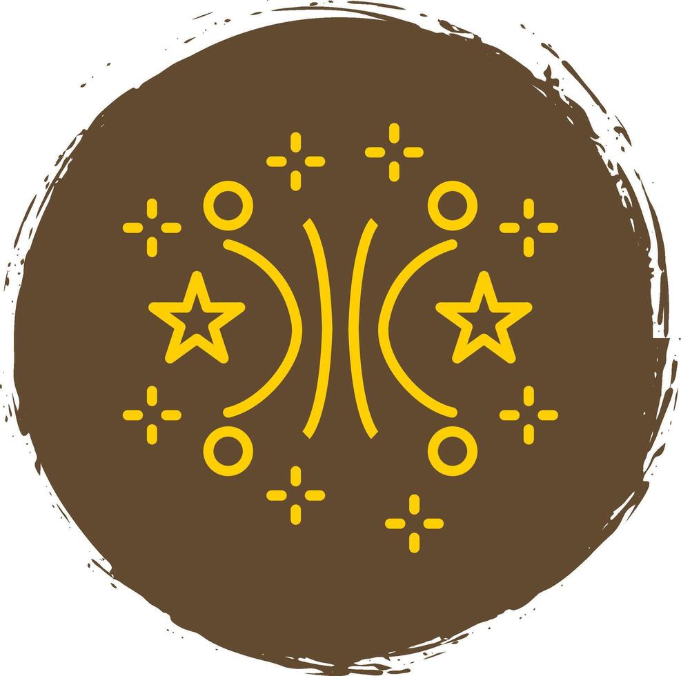 Firework Line Circle Sticker Icon vector