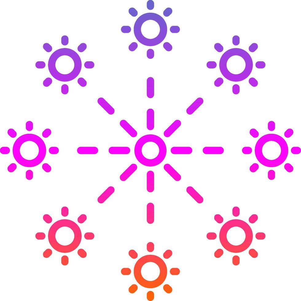 Firework Line Circle Sticker Icon vector