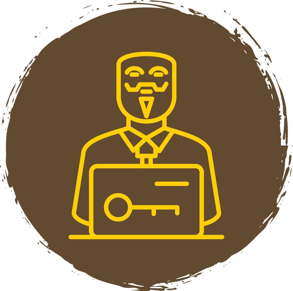 Anonymous Line Circle Sticker Icon vector