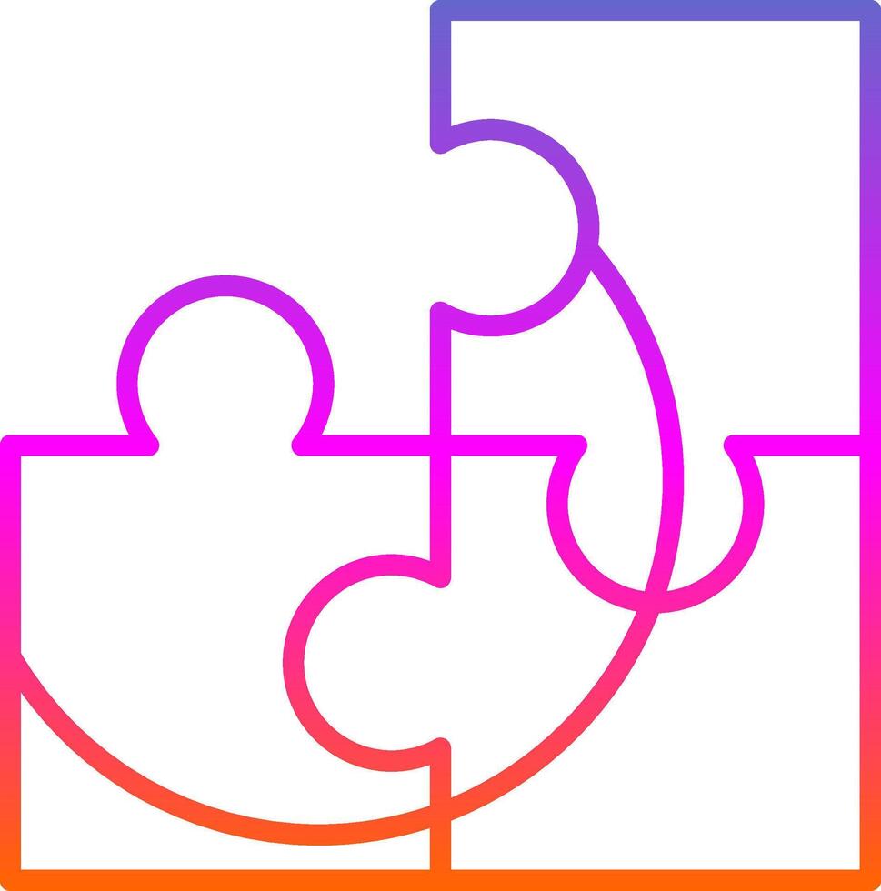 Puzzled Line Circle Sticker Icon vector