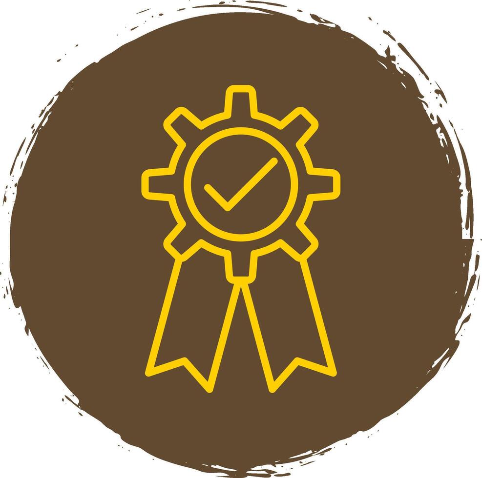 Quality Assurance Line Circle Sticker Icon vector