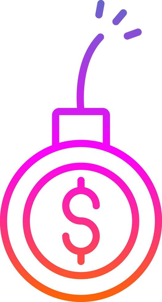 Debt Line Circle Sticker Icon vector