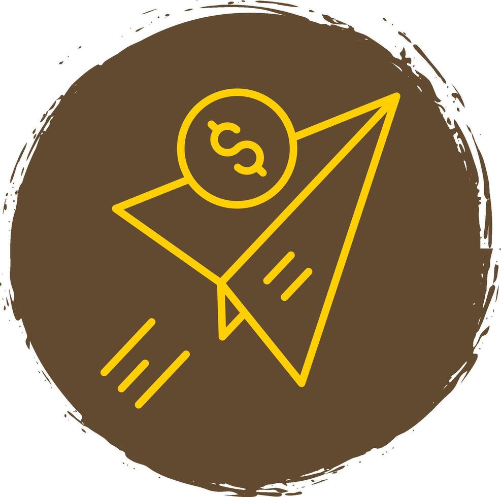 Send Money Line Circle Sticker Icon vector