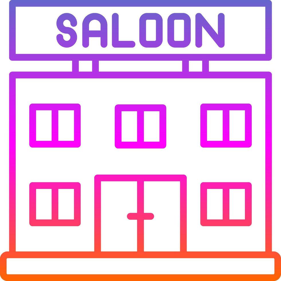 Saloon Line Circle Sticker Icon vector