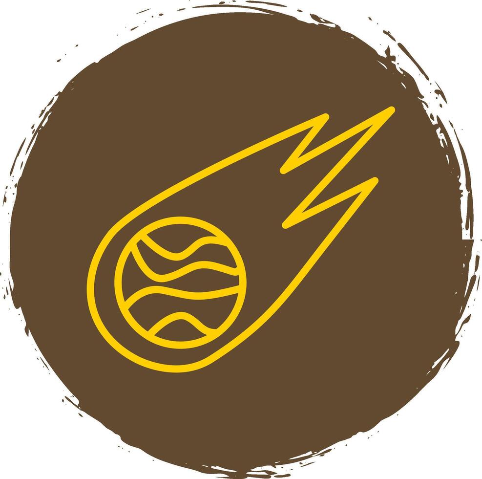 Asteroid Line Circle Sticker Icon vector