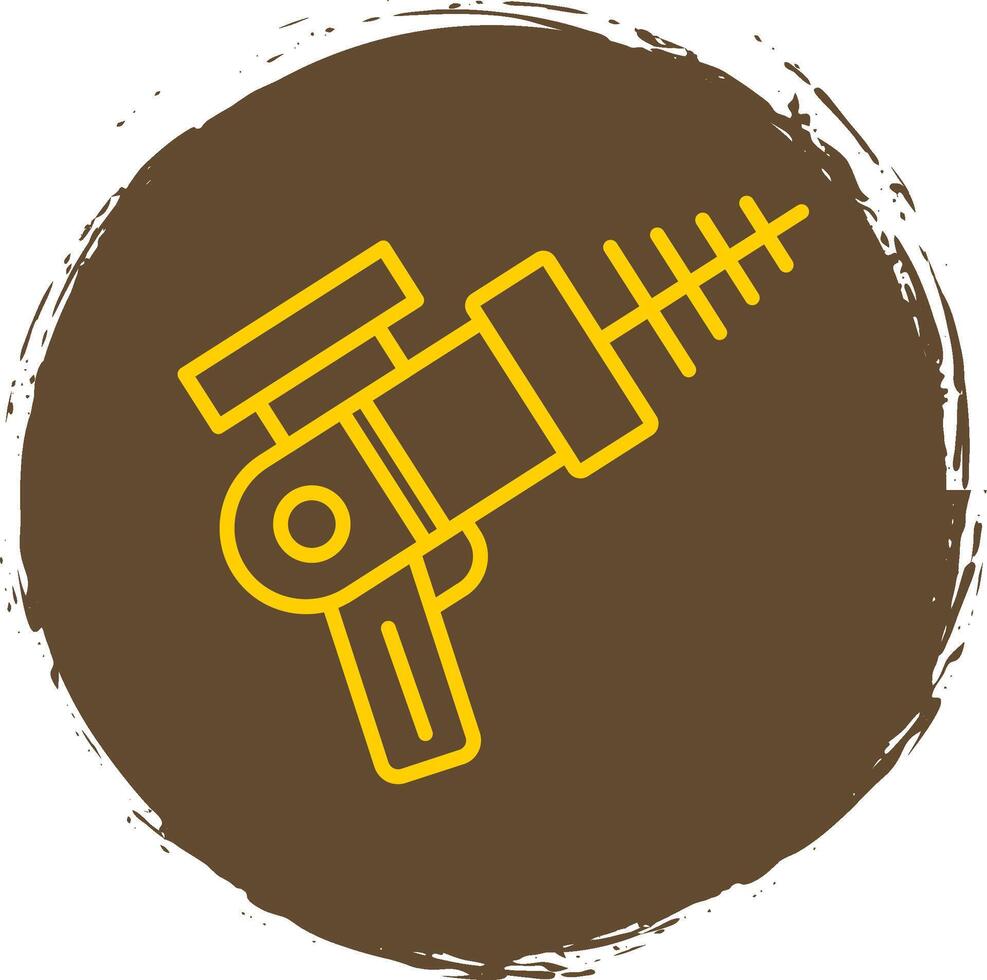 Laser Gun Line Circle Sticker Icon vector
