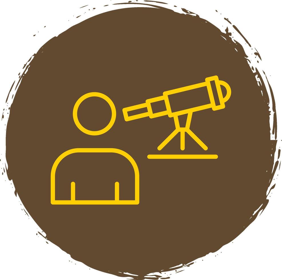 Astronomer Line Circle Sticker Icon vector