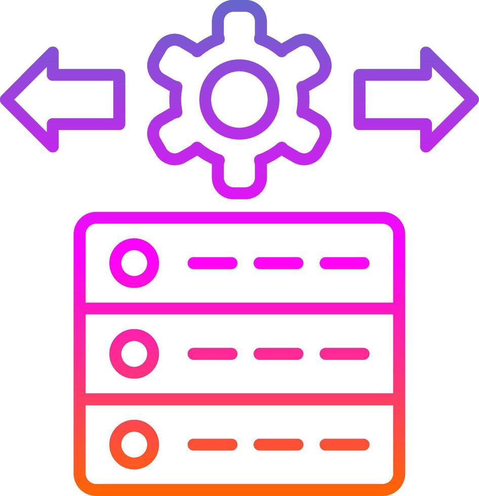 Data Management Line Circle Sticker Icon vector