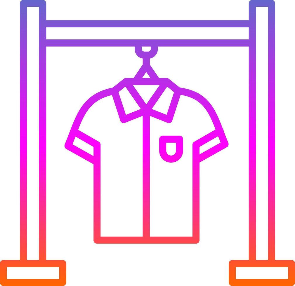 Clothing Rack Line Circle Sticker Icon vector