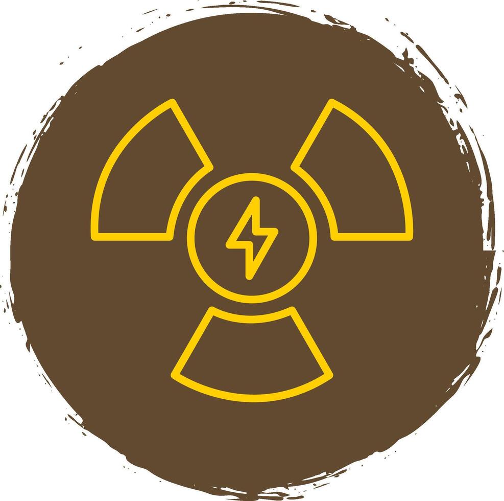 Nuclear Power Line Circle Sticker Icon vector