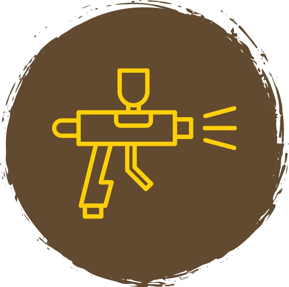 Spray Paint Gun Line Circle Sticker Icon vector