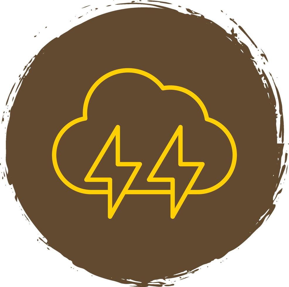 Lightening Line Circle Sticker Icon vector