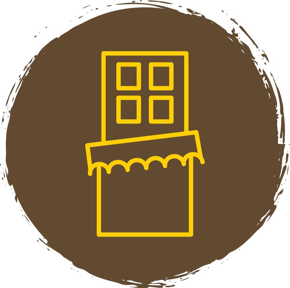 Chocolate Bar Line Circle Sticker Icon vector