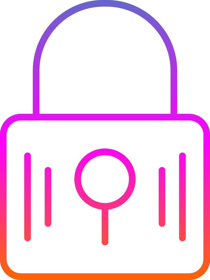Padlock Line Circle Sticker Icon vector