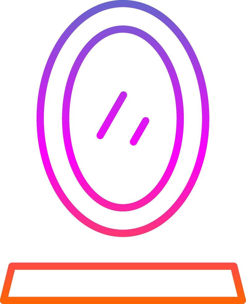 Mirror Line Circle Sticker Icon vector