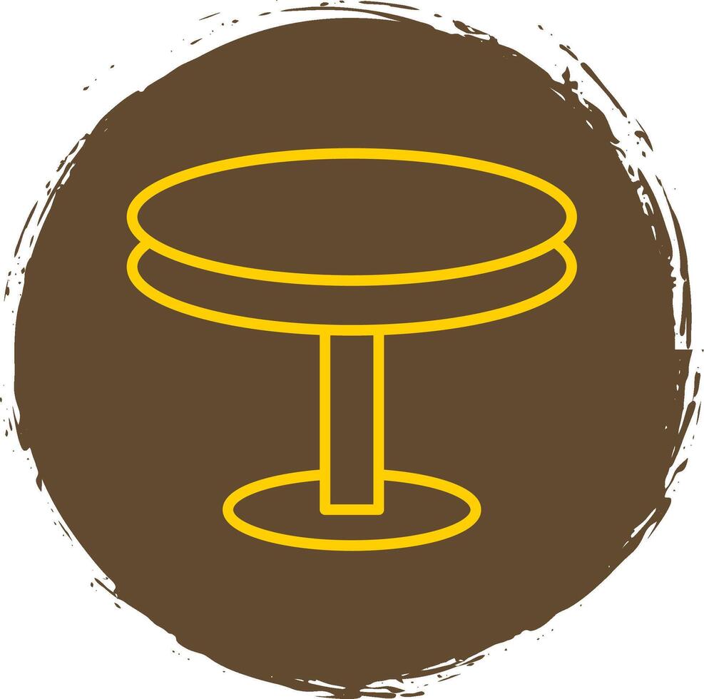 Round Table Line Circle Sticker Icon vector