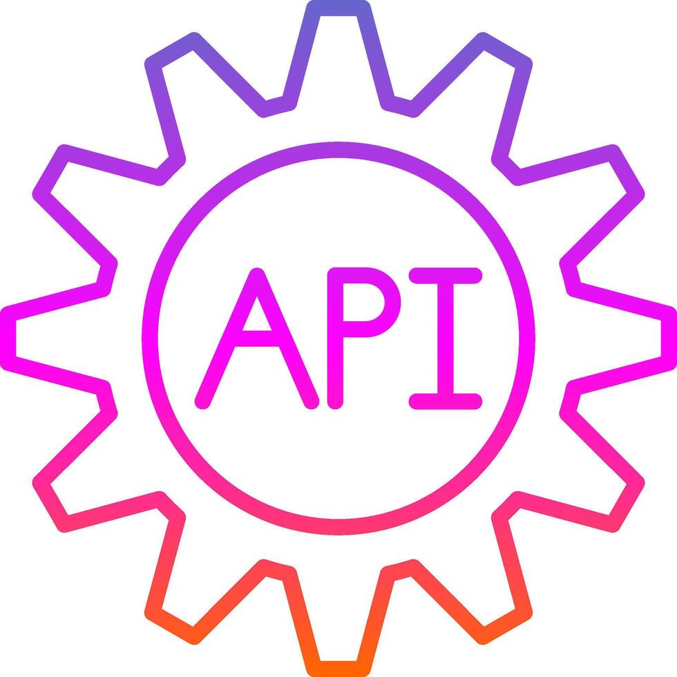 Api Line Circle Sticker Icon vector