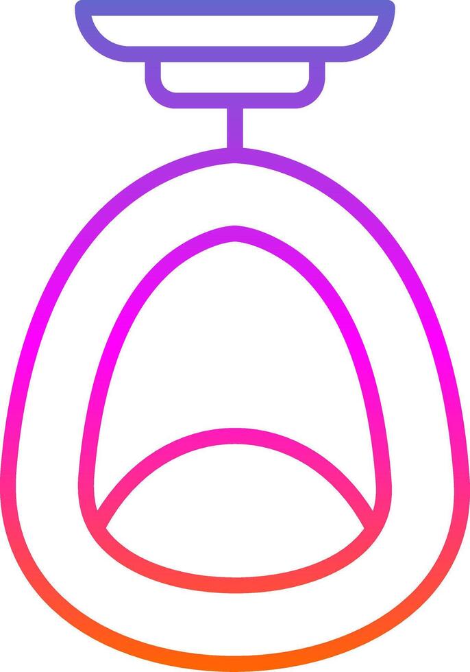 Egg Chair Line Circle Sticker Icon vector
