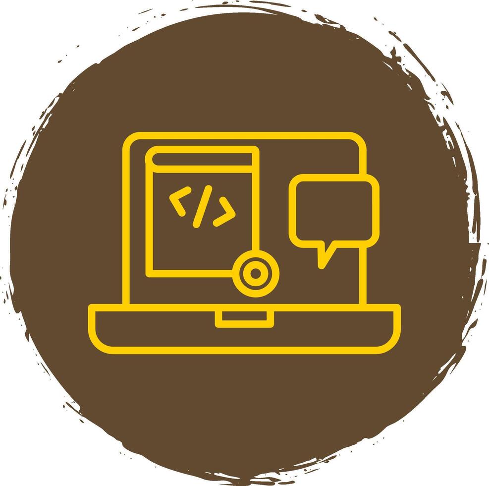 Demo Line Circle Sticker Icon vector