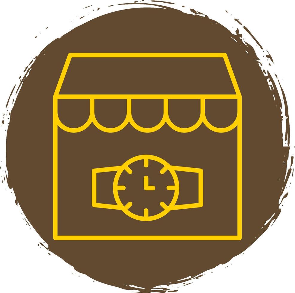 Watch Shop Line Circle Sticker Icon vector