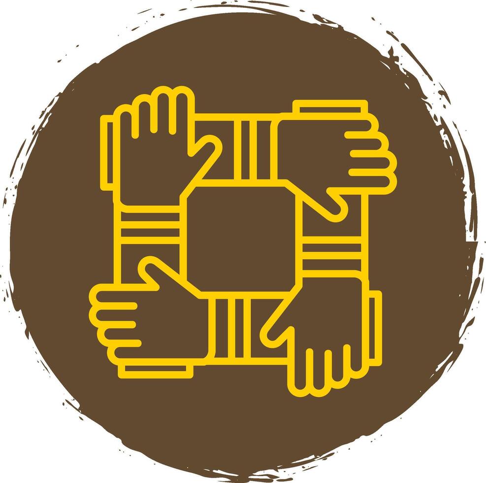 Collaboration Line Circle Sticker Icon vector