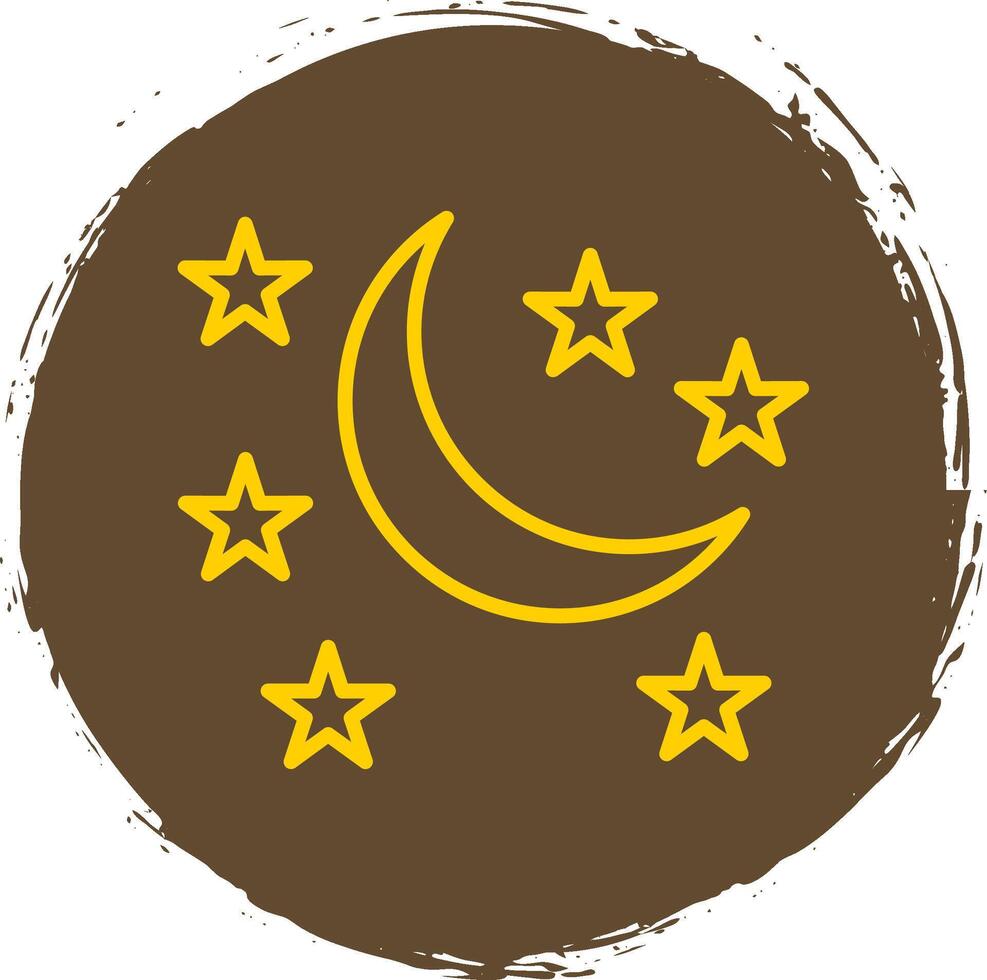 Moon Line Circle Sticker Icon vector