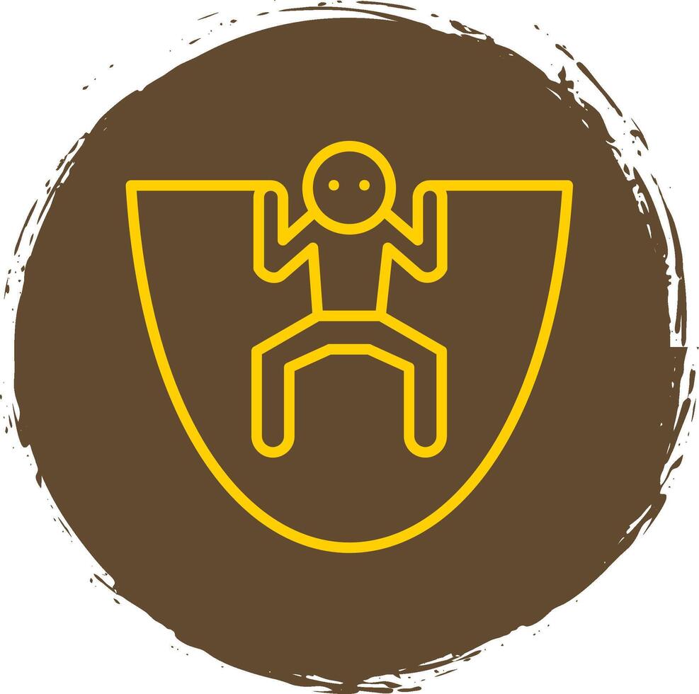 Skipping Line Circle Sticker Icon vector