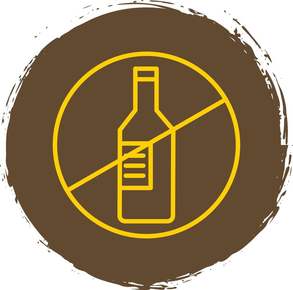 No Alcohol Line Circle Sticker Icon vector
