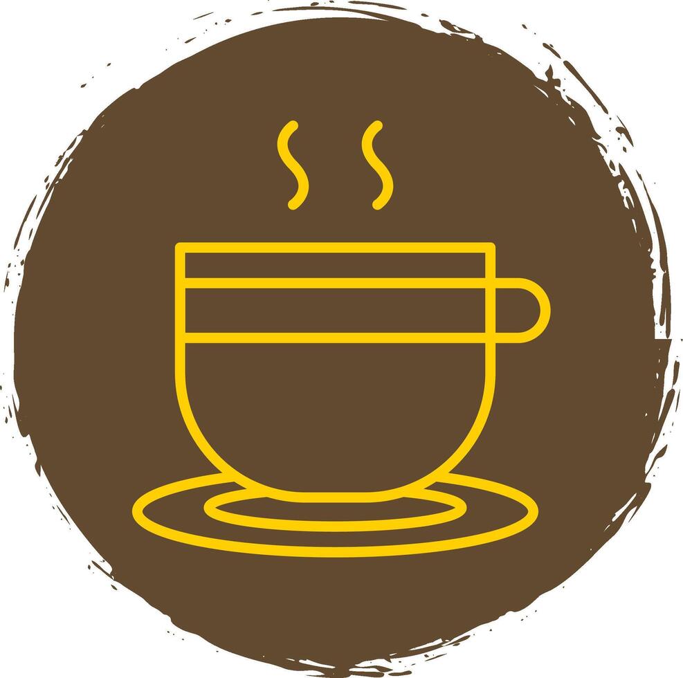 taza para té línea circulo pegatina icono vector